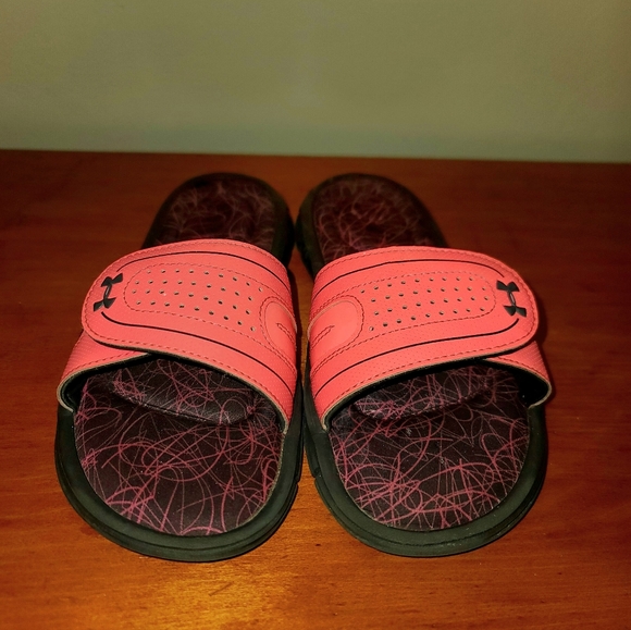 Under Armour 4D Foam Slides Sandals Size 8 Pink - Picture 4 of 6